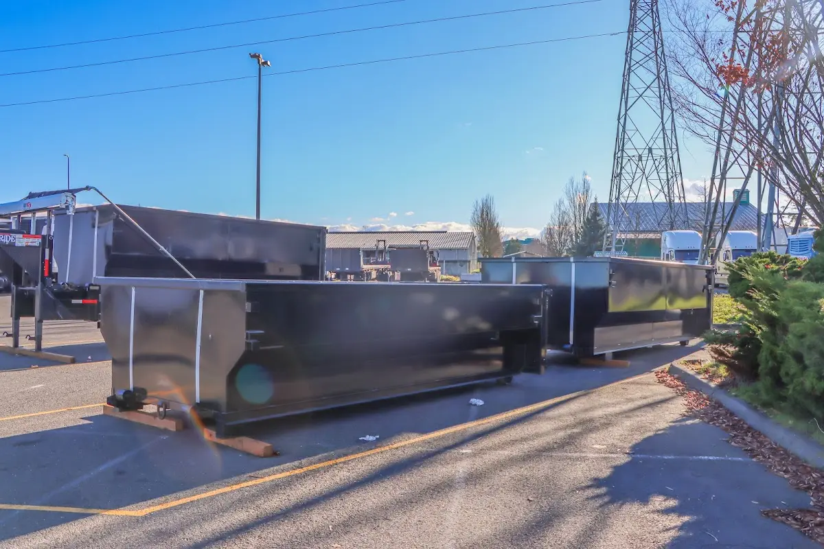 Roll-off dumpster ready for waste disposal at job site for Construction Dumpster Rental in Spring Garden